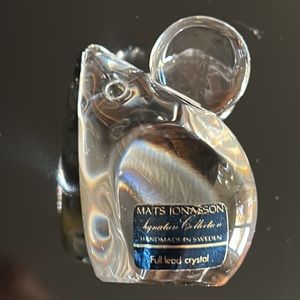 Mats Jonasson Signatur Collection handmade in Sweden Crystal Mouse Sculpture